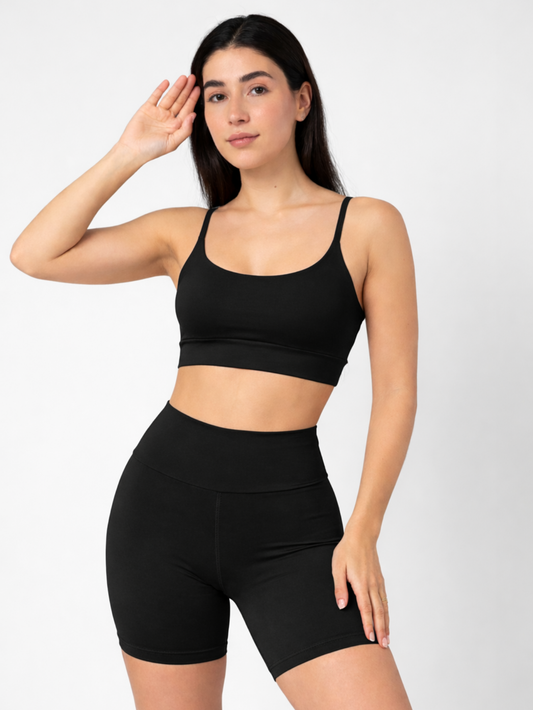 Conjunto Shorts e Top Fitness Poliamida