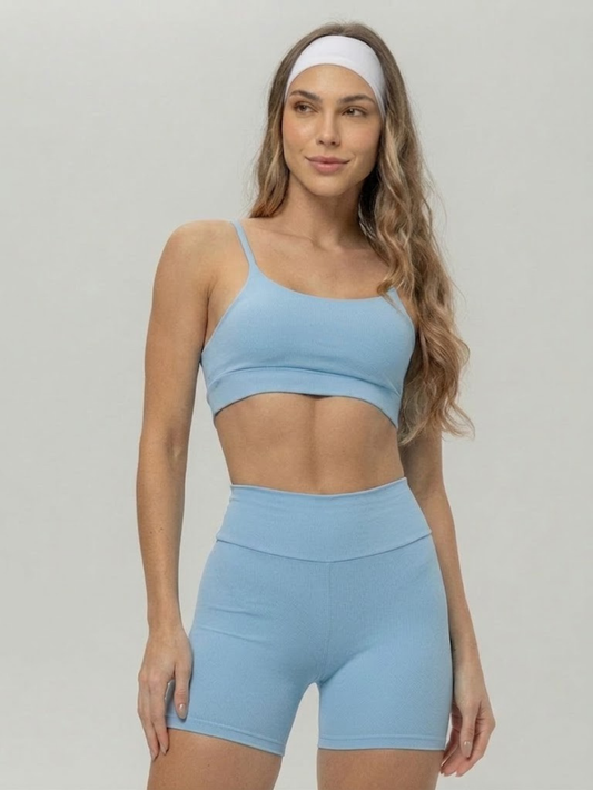 Conjunto Shorts e Top Fitness Poliamida