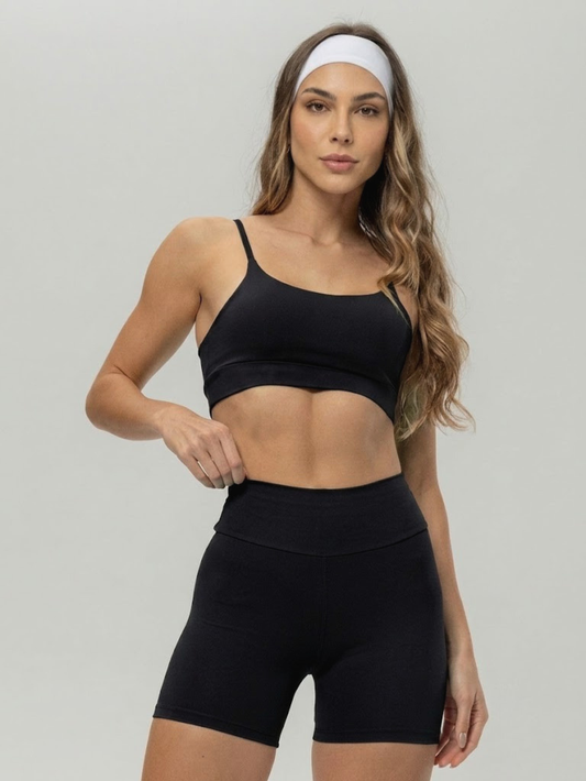 Conjunto Shorts e Top Fitness Poliamida