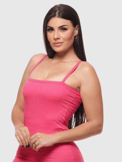 Vestido Midi Longo Alcinha Canelado