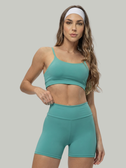 Conjunto Shorts e Top Fitness Poliamida