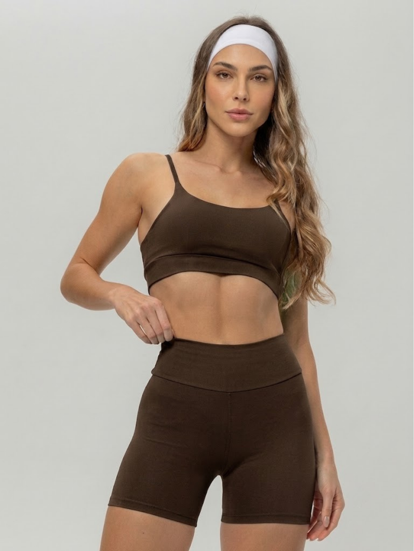 Conjunto Shorts e Top Fitness Poliamida
