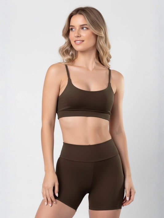 Conjunto Shorts e Top Fitness Poliamida