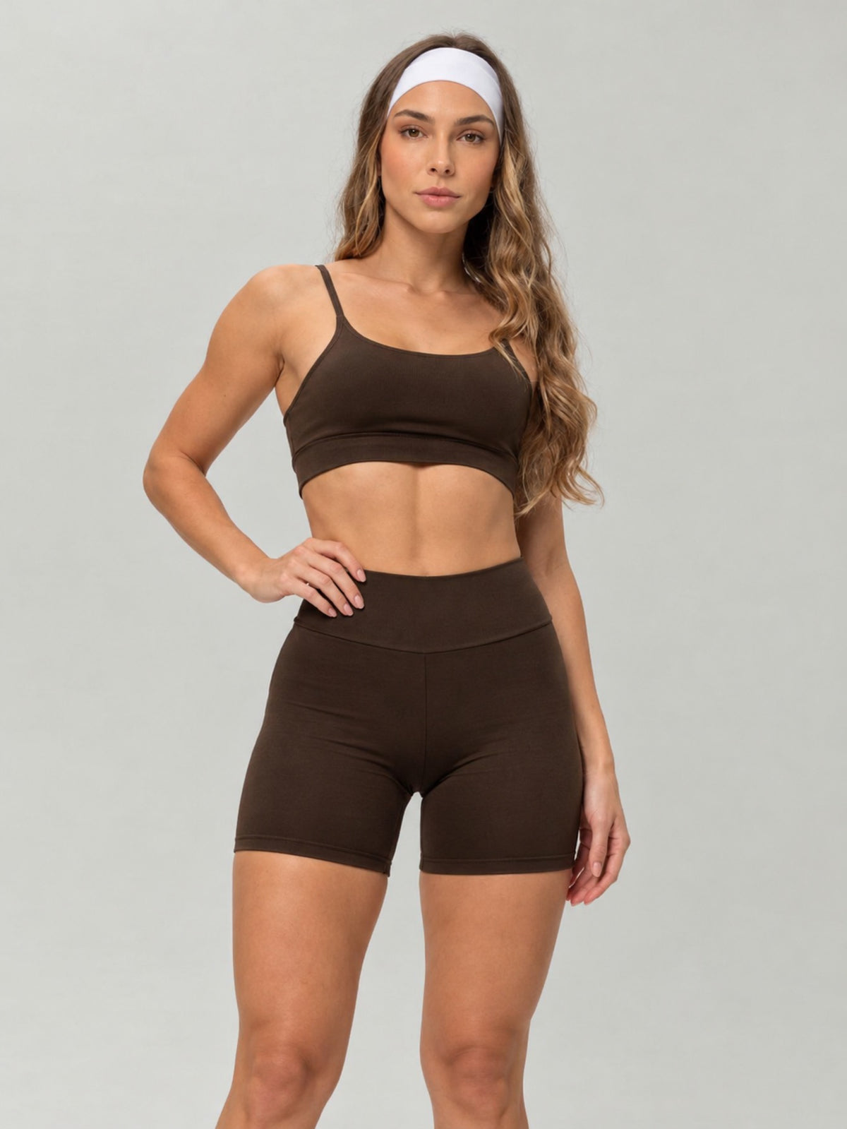 Conjunto Shorts e Top Fitness Poliamida